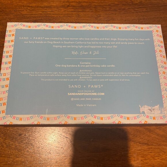 BOGO NIB Sand & Paws Dog Birthday Bundle (Bandana & Candle) - Picture 3 of 5